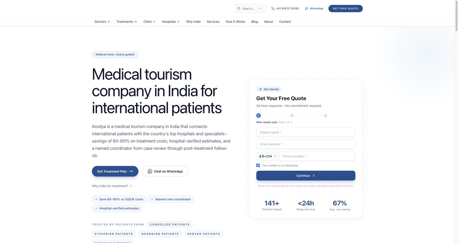 Arodya: Medical Tourism Platform for International Patients