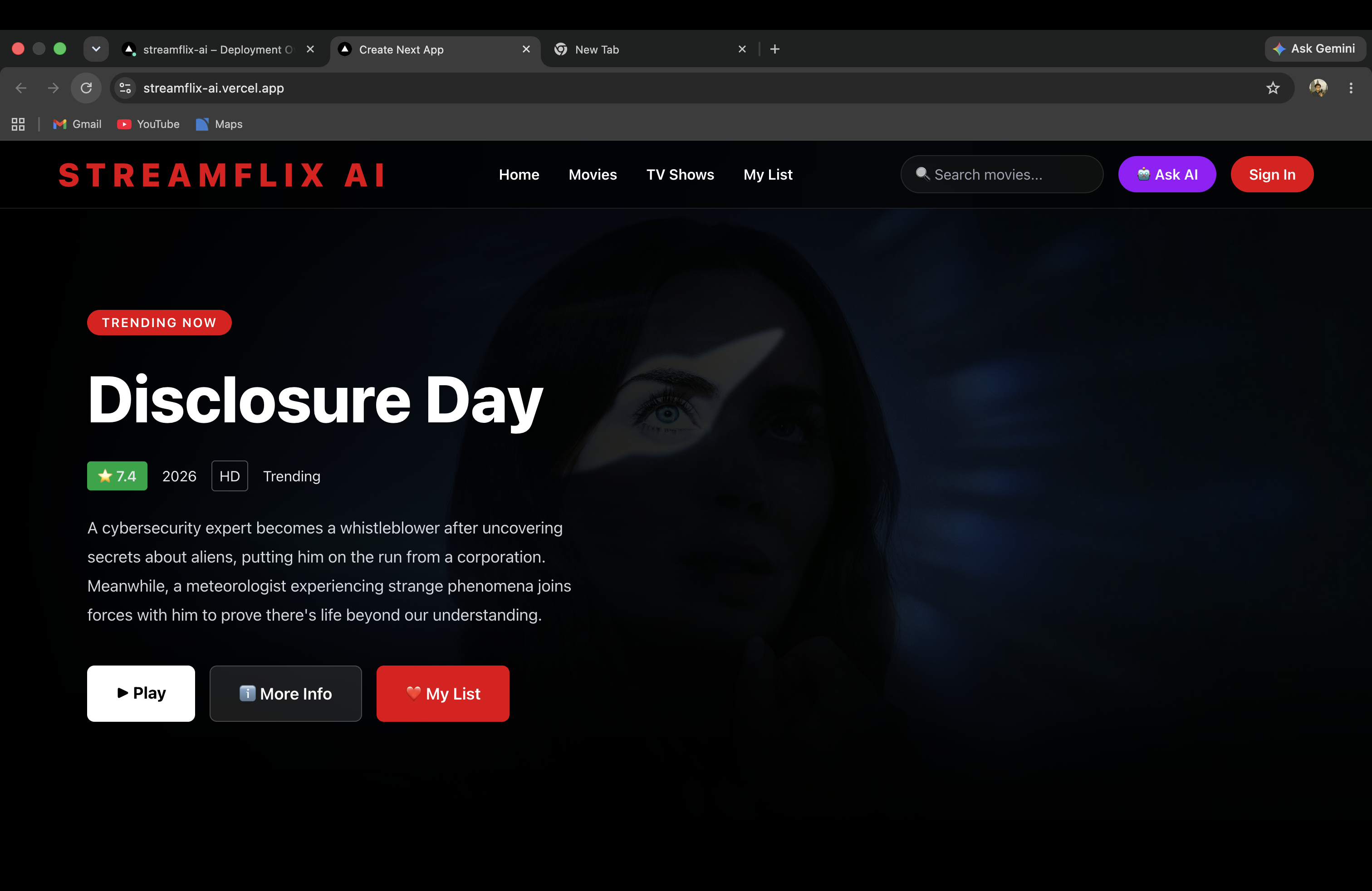 StreamFlix AI — AI-Powered Movie Discovery Platform
